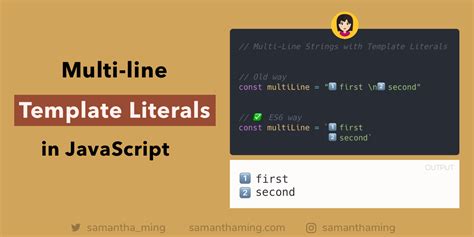 multiline template literal js.